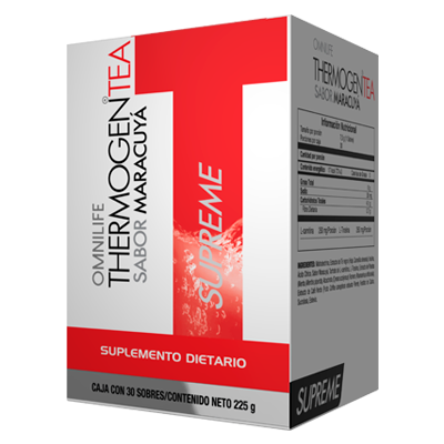 Caja de 30 sobres de thermogen tea maracuya de Omnilife bedida que aporta l tiroxina natural disponible en Medellín